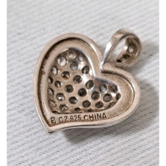 Ross Simons Sterling Silver CZ Pave Heart Pendant - Picture 2 of 4